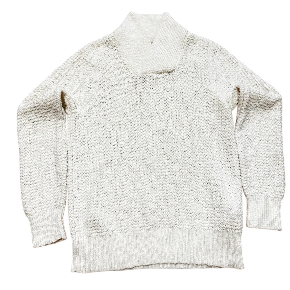 Club Monaco 100% Cotton Cream Cowl Neck Sweater Size Small